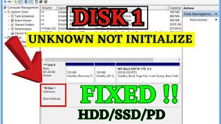 disk 1 unknown not initialized fix