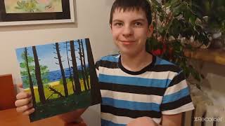 Malowanie Farbami Akrylowymi. Tutorial. Odc. 13 - Widok Nad Morzem. Artysta Mat