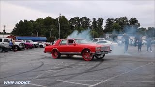 WhipAddict: Red Chevrolet Caprice LS w/406 on Asanti 26s doing Dounts and Burnouts. Atlanta, GA