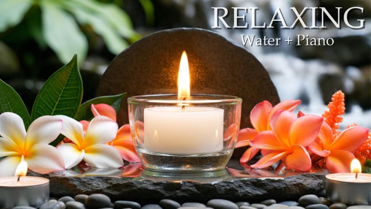 Relaxing Music Relieves Stress, Anxiety and Depression - Bamboo Water Fountain + Healing Piano Music