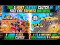 Top 5 most fastest clutches in free fire esports  best clutches in free fire  esports