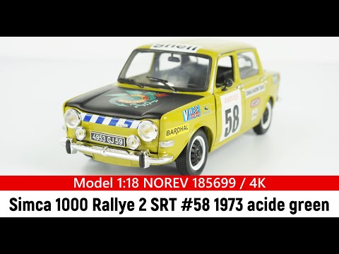 Model 1:18 Simca 1000 Rallye 2 SRT #58 1973 acide green NOREV