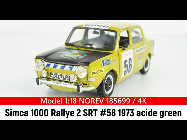 Model 1:18 Simca 1000 Rallye 2 SRT #58 1973 acide green NOREV