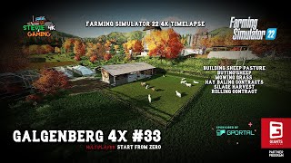 Galgenberg 4x\/#33\/Building Sheep Pasture\/Hay Baling Contracts\/Silage Harvest\/FS22 4K MP Timelapse