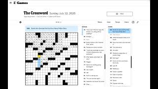 Solving the NYT Crossword - Sunday Jul 12 2026