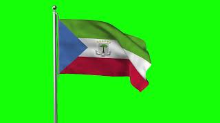 Green screen Footage | Equatorial Guinea Waving Flag Green Screen Animation | Royalty-Free