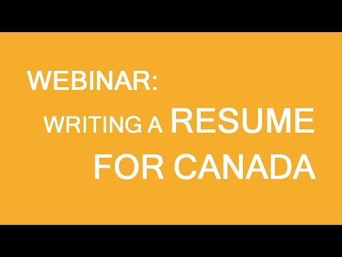 Resume writing for employment in Canada