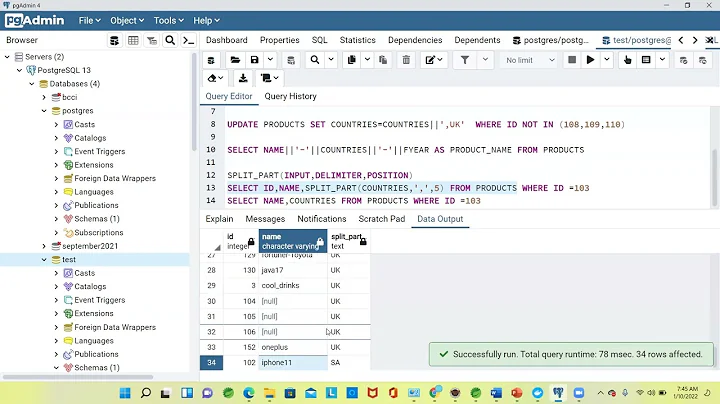 SPLIT PART function in POSTGRESQL | split_part() function in POSTGRES