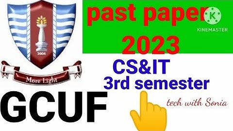 bs Cs& IT 3rd semester  past paper  2023 # GCUF # past paper