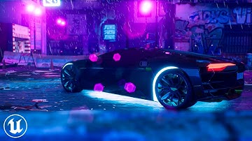 Dark City Nights: Driving Through a Cyberpunk Metropolis in the Rain | Unreal Engine 5