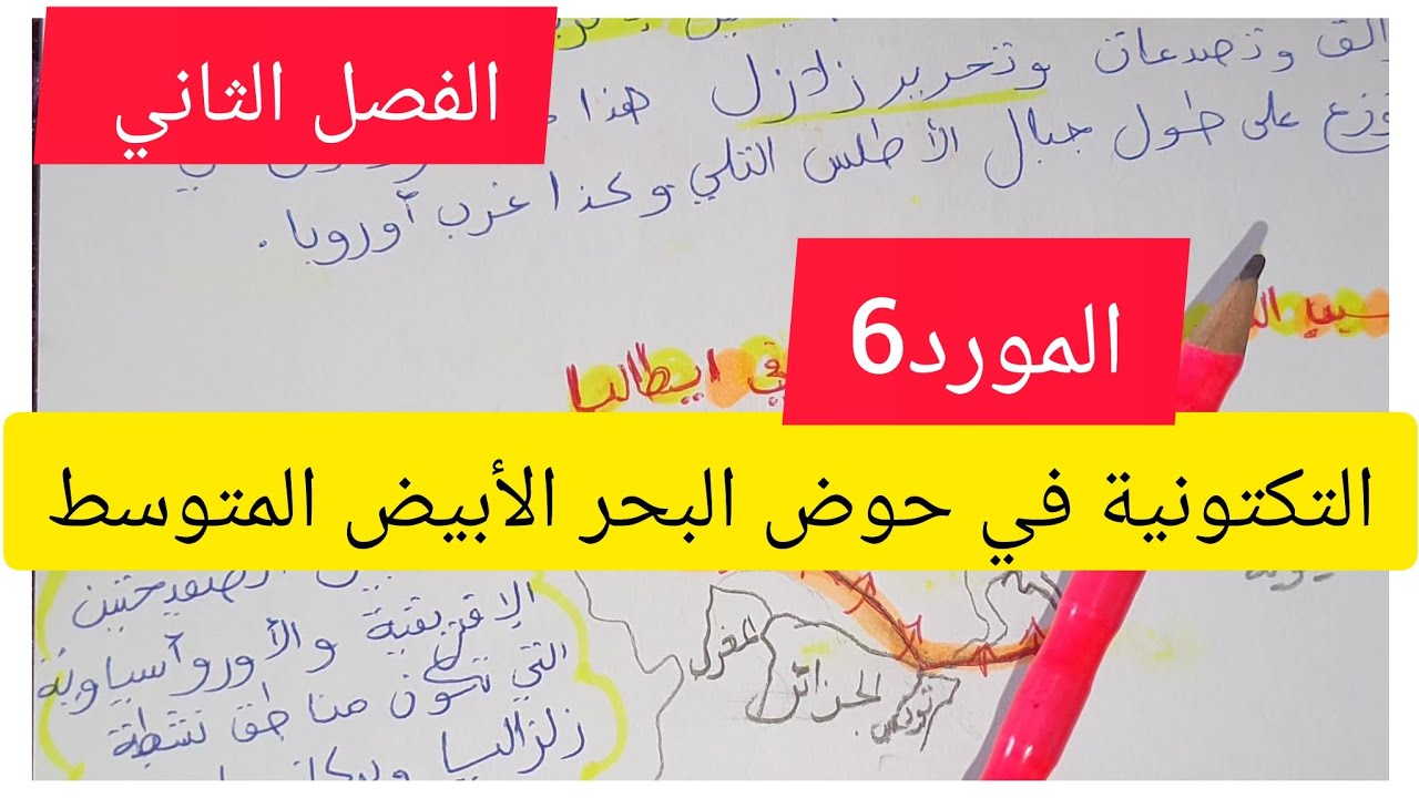 المورد 6: التكتونية في حوض البحر الأبيض المتوسط للفصل الثاني  