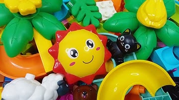 Satisfying building block marble run ☆ Create an interesting marble track building, using Lego Duplo