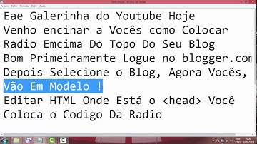 Como Colocar Player de Radio no Topo do Blogger