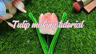 Tulip 🌷 making tutorial #crafts #makingflowers #crafts