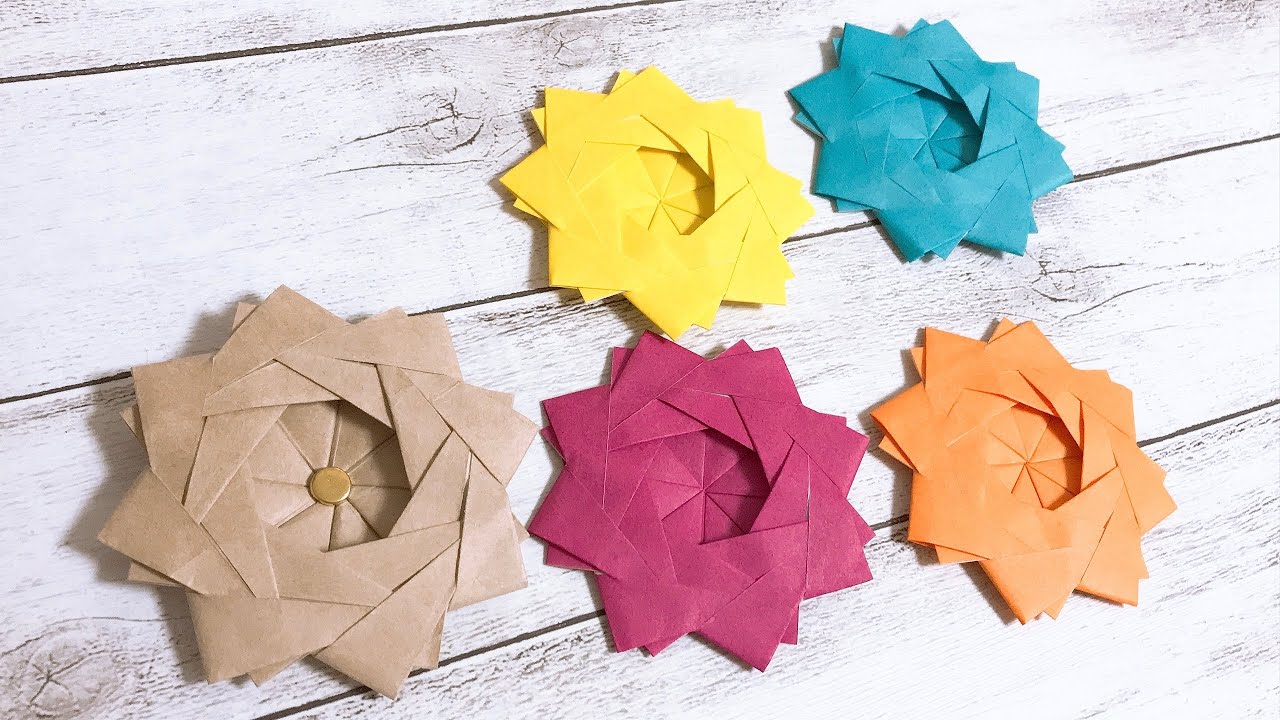 折り紙花 折り紙で お花を作ってみた Origami Flower Kawaii Pastime 折り紙モンスター