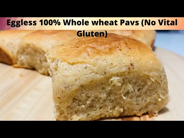 Super Fluffy 100% Whole Wheat Buns (Eggless, Without using stand mixer) | Whole wheat Dinner rolls class=