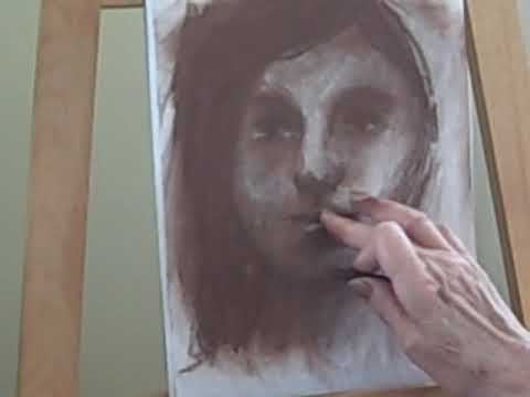 Conte Crayon Shading Face