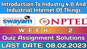 Introduction To Industry 4.0 And Industrial Internet Of Things || NPTEL week 2 answers #nptel #iot