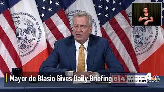 NYC Mayor De Blasio Holds Daily Briefing