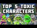 TOP 5 TOXIC CHARACTERS! Plants vs Zombies Garden Warfare 2 "TOP 5 CHARACTERS"