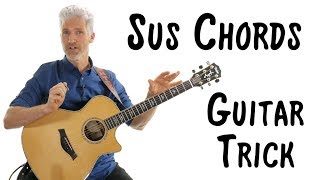 suspended chords guitar trick | d - dsus4 - d sus2 | 4k