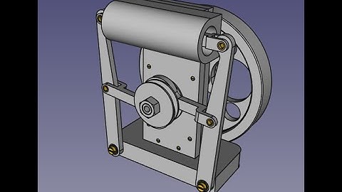 FreeCAD 1-CYL. HORIZONTAL STEAM ENGINE WITH OPPOSING PISTONS
