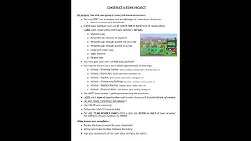 Geometric Constructions: Construct a Town Project