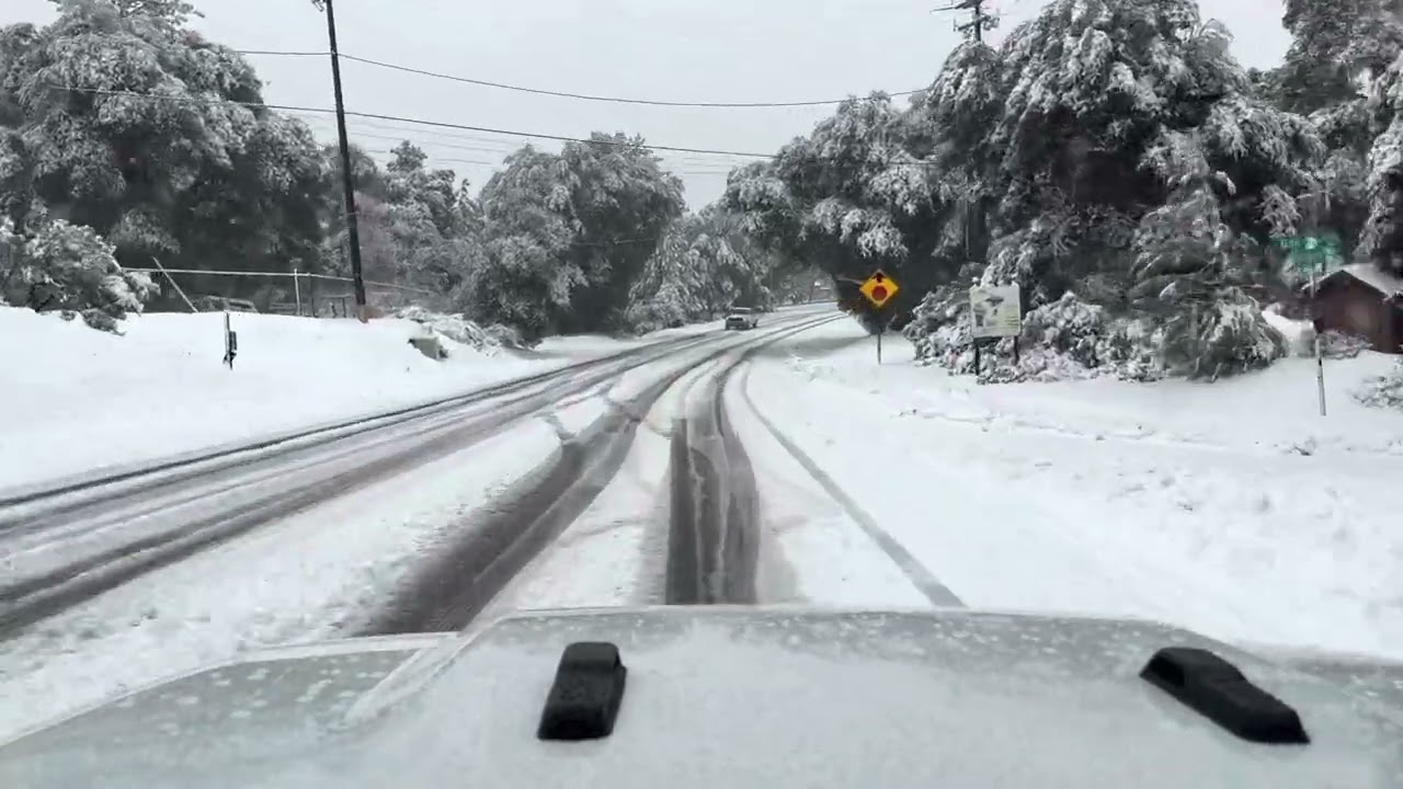 Snow day in Pine Valley California here in San Diego California