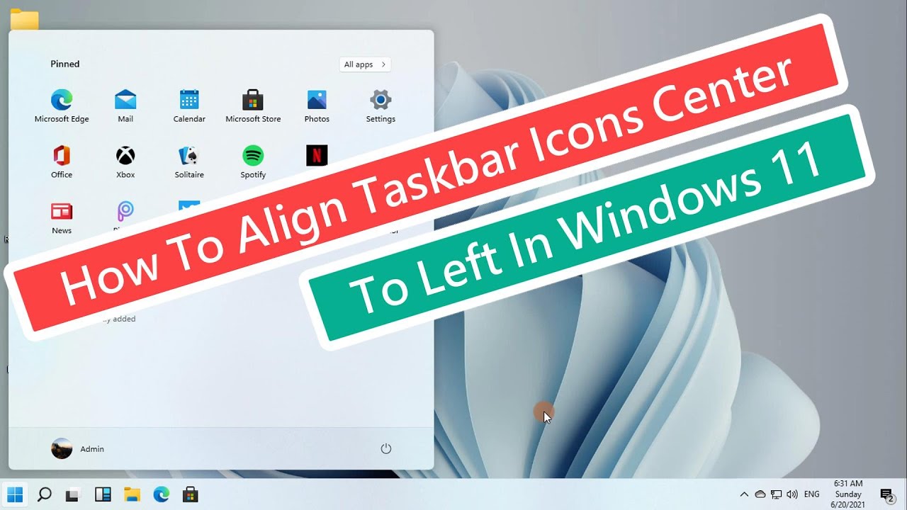 How To Align Taskbar Icons Center To Left In Windows 11 - YouTube