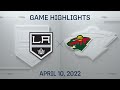 NHL Highlights | Kings vs. Wild - Apr. 10, 2022