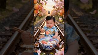 ❤️ Evolution of Baby: Train Attack on Baby for Food Eating #cat #cute #love #baby BabyLos 06