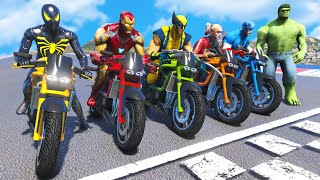 All Superheroes Racing Motorcycles Competition Challenge #4 Funny Contest - GTA V Mods screenshot 2