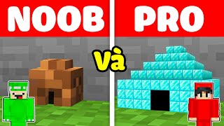 Roz Thử Thách Xây Nhà An Toàn Siêu Nhỏ NOOB và PRO Trong Minecraft