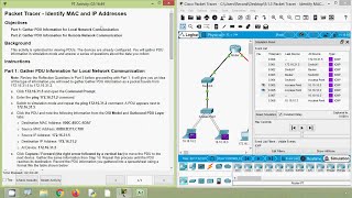 9.1.3 Packet Tracer - Identify MAC and IP Addresses screenshot 4