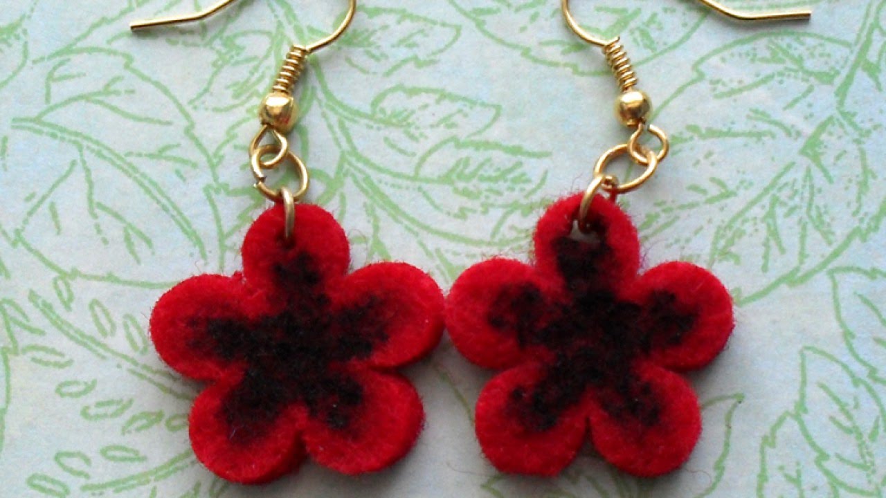 DIY Felt Flower Earrings, Tutorial