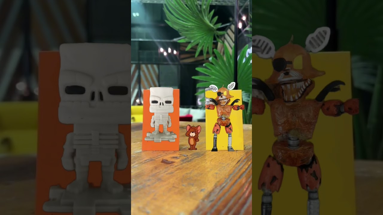 Mouse loves Foxy fnaf vs Minecraft Skeleton 