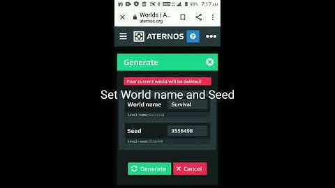 How to put seed in Aternos Server? Very easy..................