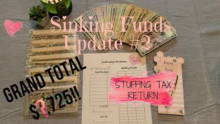 Sinking funds update | Stuffing Tax Return | Debt snowball | cash envelope stuffing | February 2021