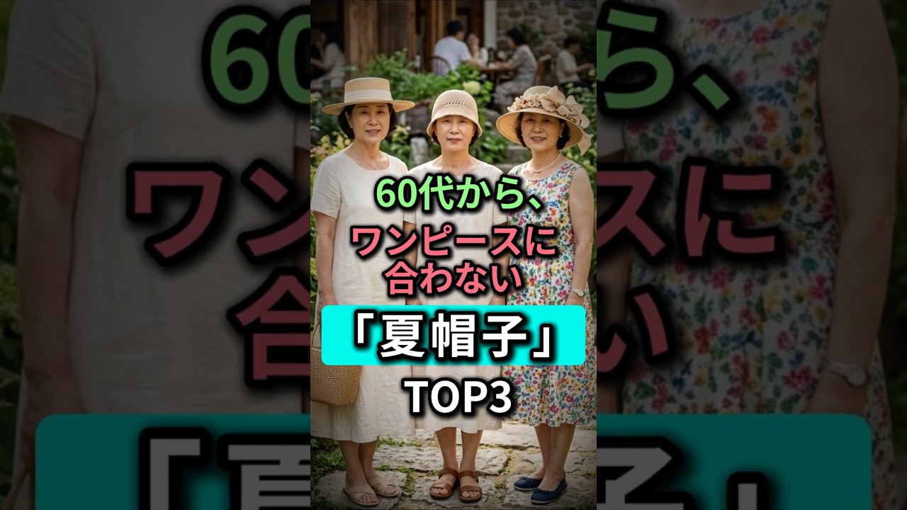 👒 60代のワンピース、この夏帽子で一気に老け見えします #50代ファッション #60代ファッション #夏ワンピース #夏帽子 #shorts