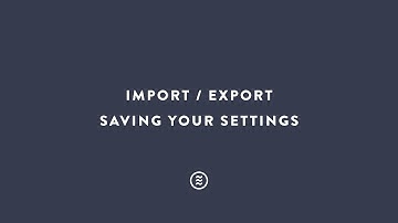 Import Export Settings