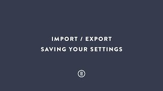 Import Export Settings