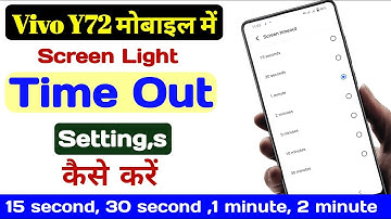 How To Set Screen Timeout Vivo Y72, Vivo Y72 Display Light Timeout Setting Kaise Kare, Vivo 5g