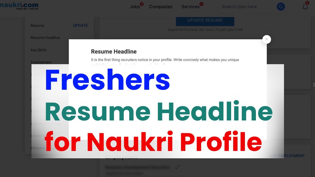 how to write resume headline in naukri