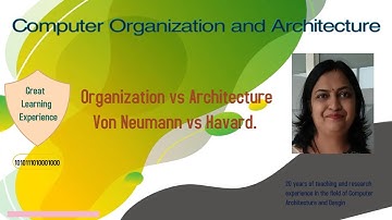 Organization Vs Architecture and Von Neumann Vs Harvard