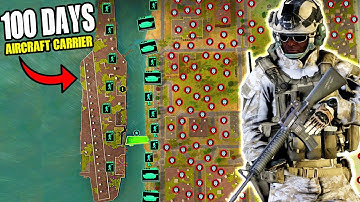 I Spent 100 DAYS in a AIRCRAFT CARRIER in New Zombie Survival Simulator...