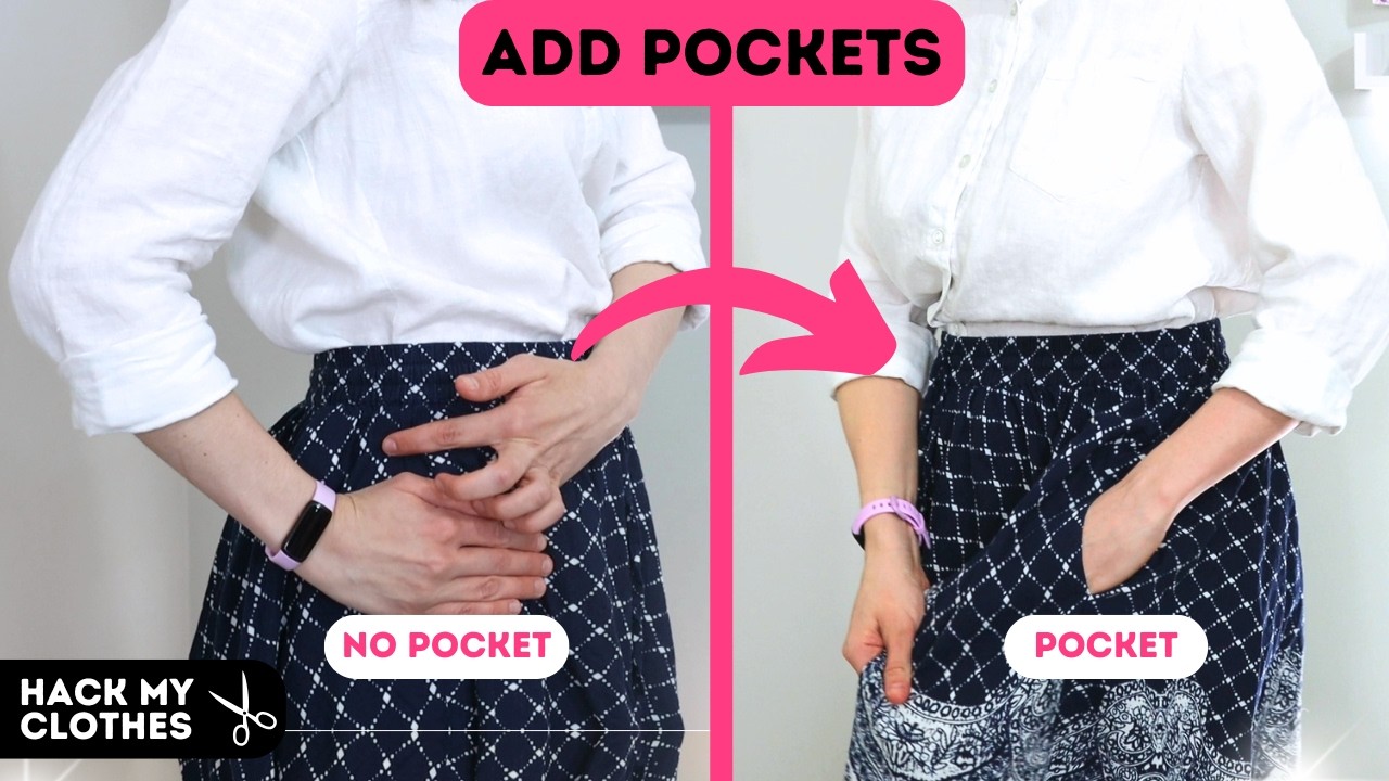 How to add pockets to ANY garment? DETAILED (Hack My Clothes) - YouTube