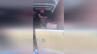 Shocking moment mum and DPD driver have argument in the back of the van over birthday present