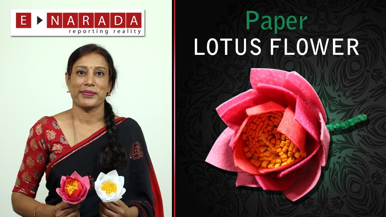 Varamahalakshmi festival decoration ideas | how to make paper lotus flower | Ideal for Devi alankara