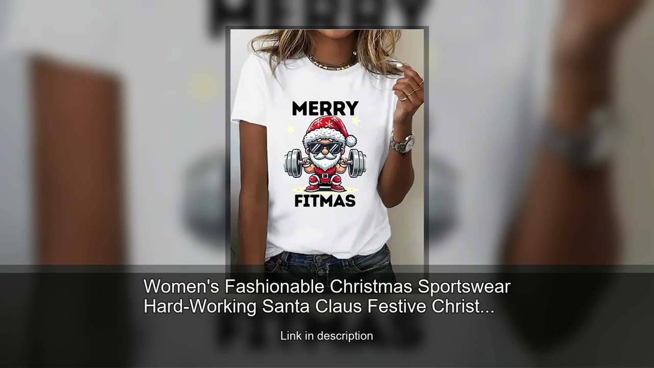 Women's Fashionable Christmas Sportswear Hard-Working Santa Claus Festive Christmas Gifts Short