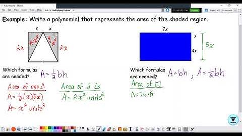 Writing Areas of Shaded Regions as Polynomials